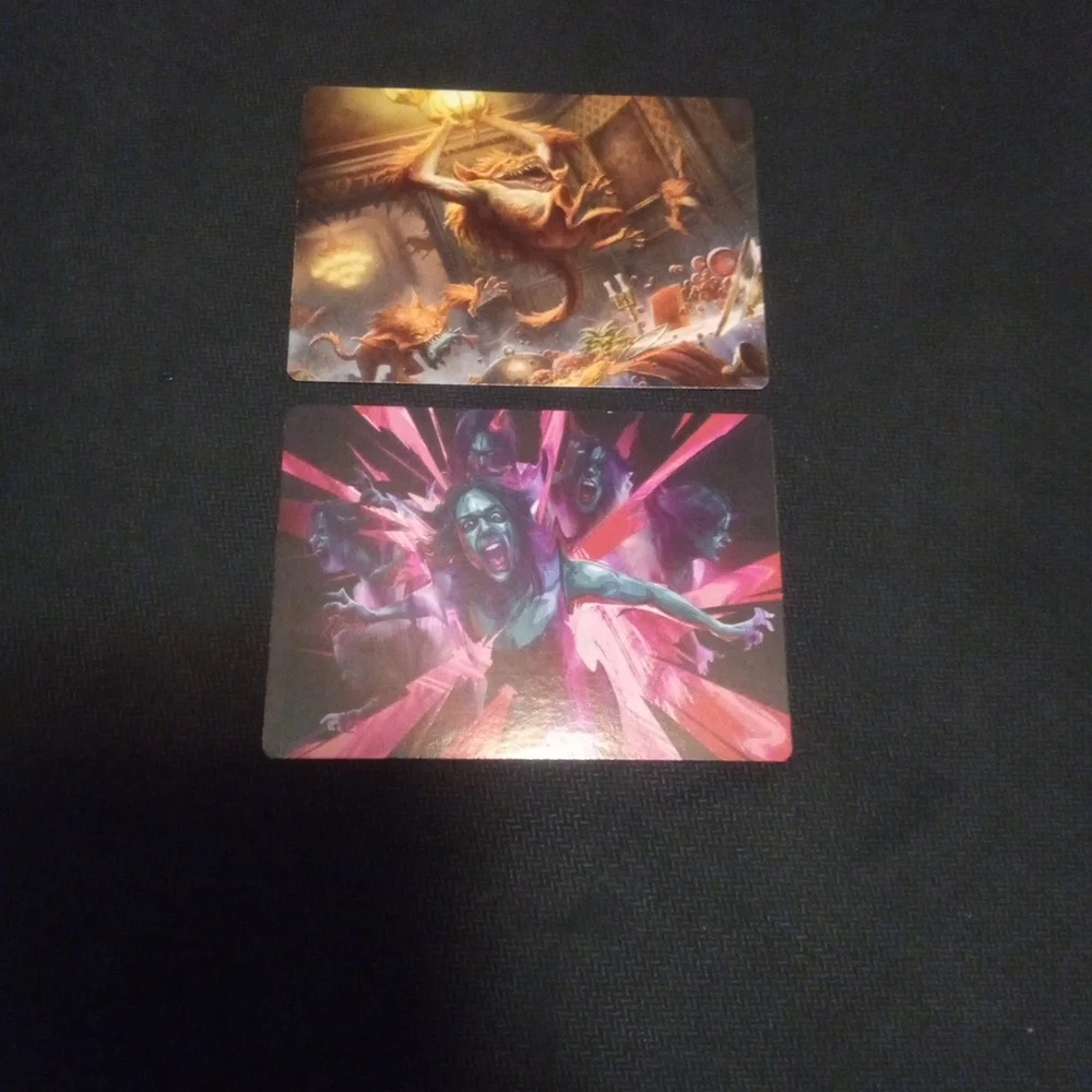 Lot Of 20 MTG Duskmourn Art Series Trading Cards With 2 Gold Stamped Signatures